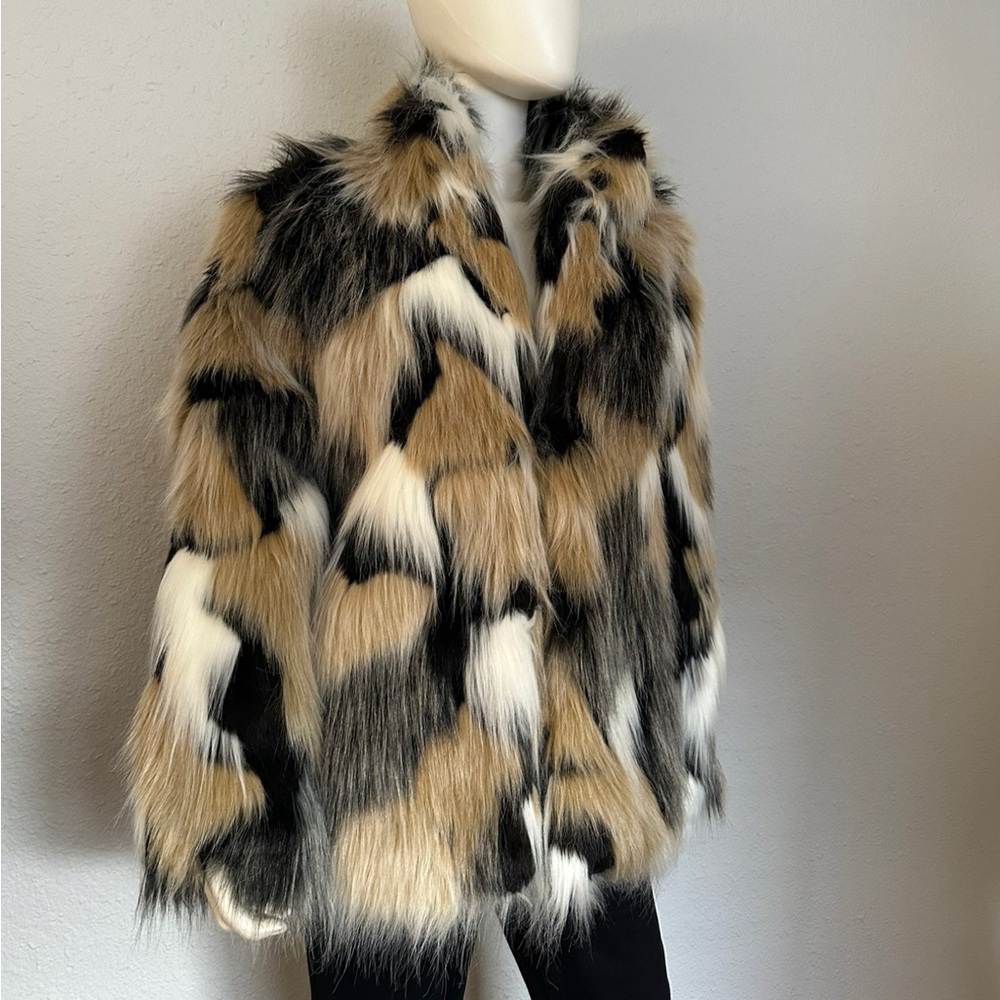 NWT MICHAEL MICHAEL KORS FAUX FUR COAT - Picture 8 of 11